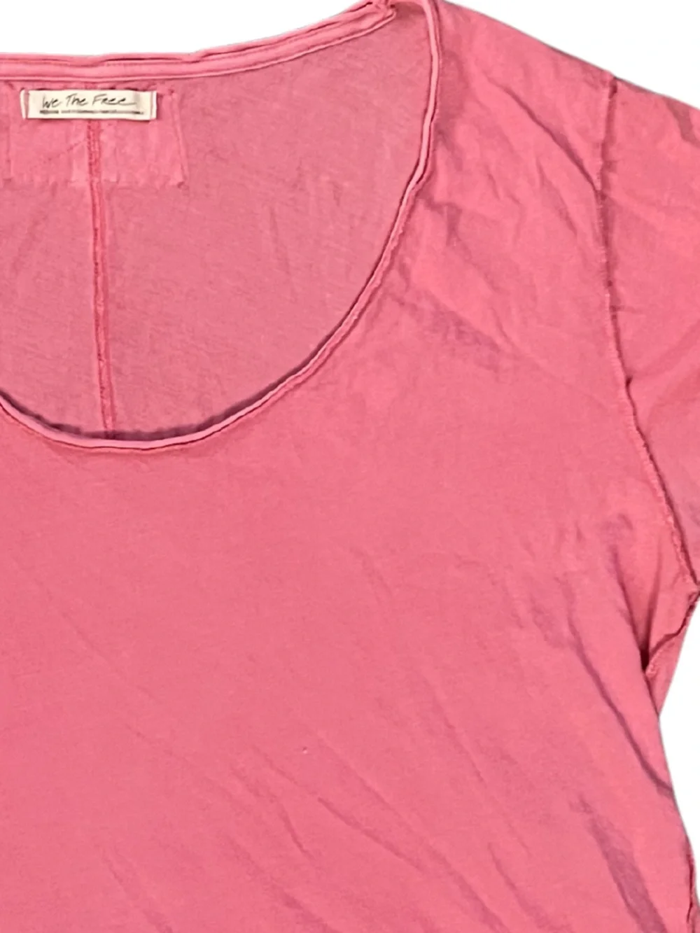 Free People We The Free Boxy Scoop Neck Tee | Pink | Size Medium - Picture 5 of 7